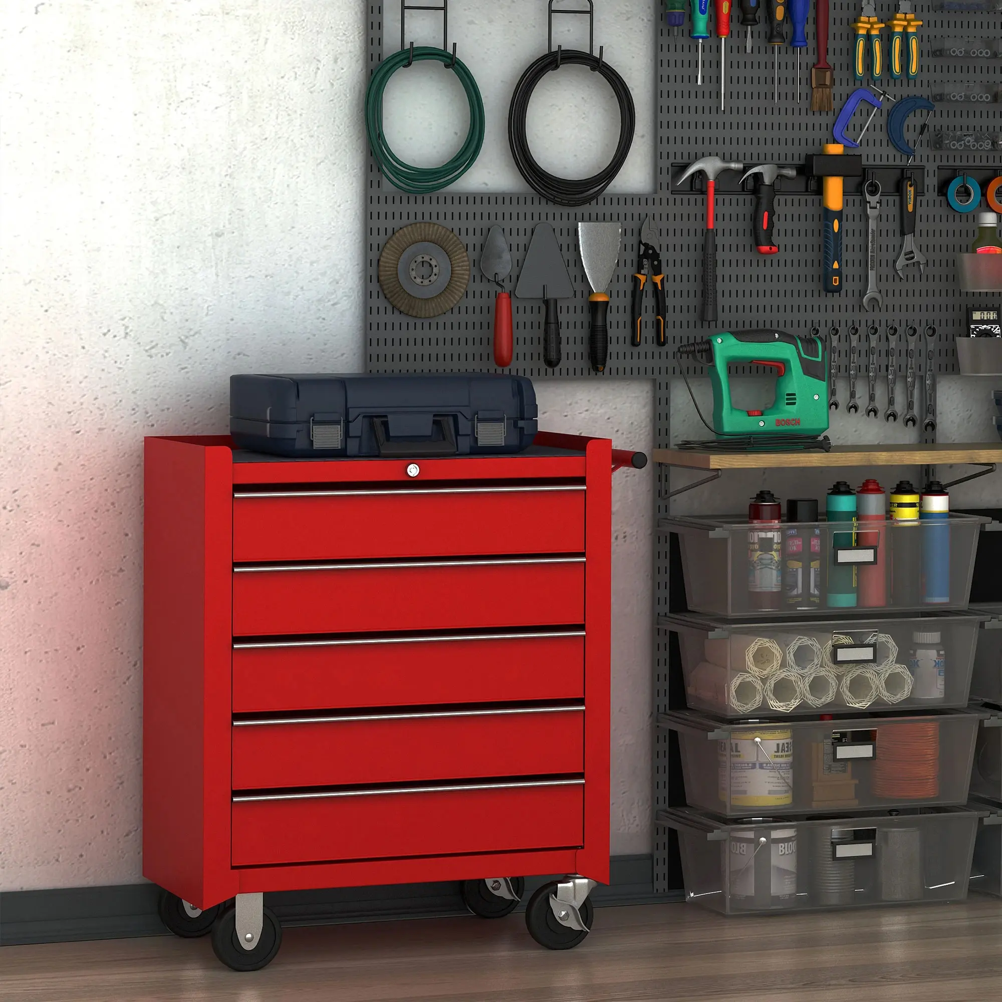 Тележка для инструментов Homcom E2-0004 (Red) - 6