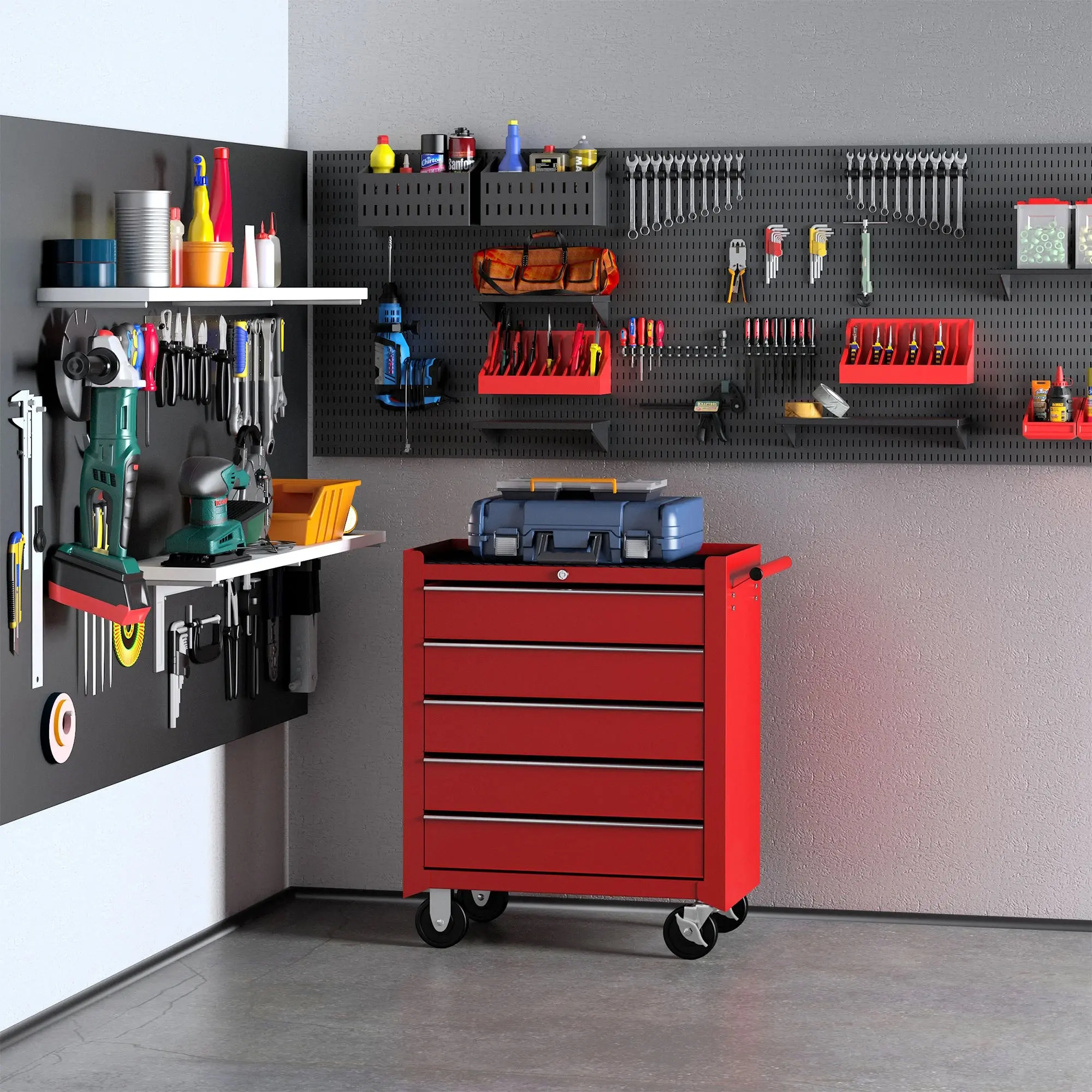 Тележка для инструментов Homcom E2-0004 (Red) - 7