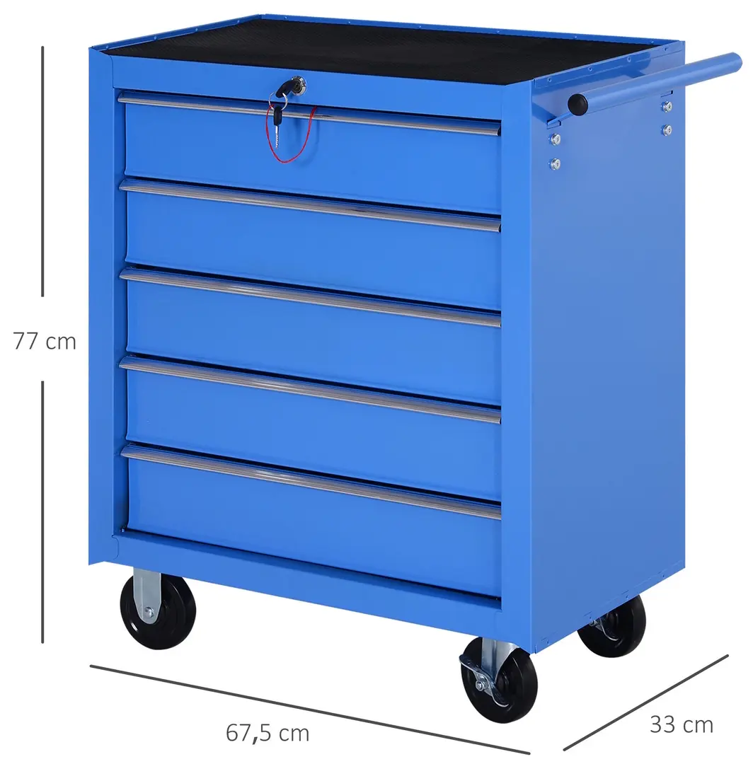 Carucior pentru instrumente Homcom E2-0005 (Blue) - 7