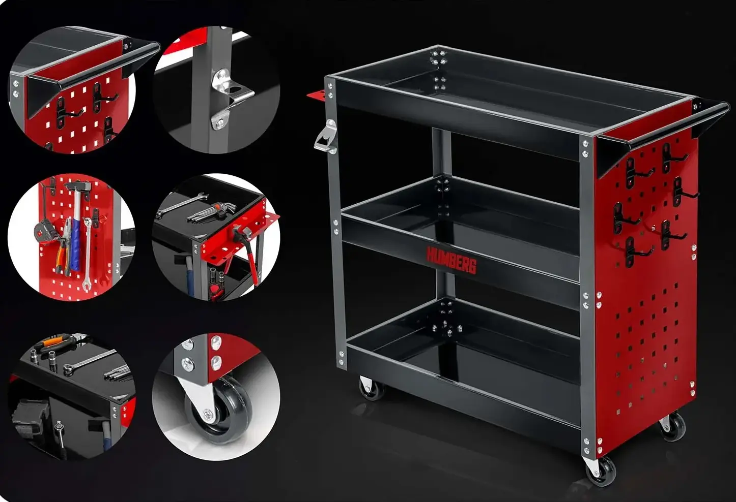 Тележка для инструментов Humberg HM-515 551500 (Red/Black) - 6