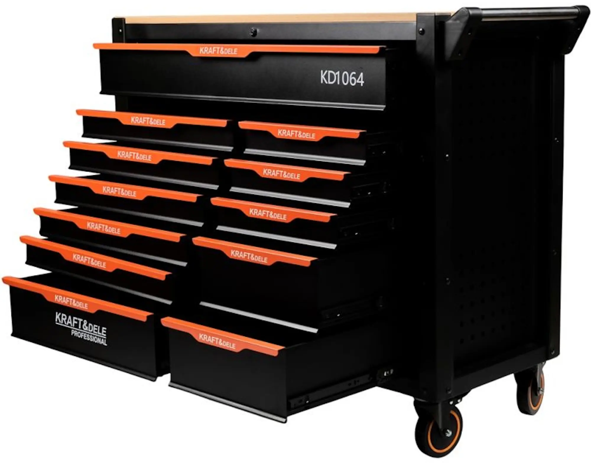 Carucior pentru scule Kraft&Dele KD1064 (Black/Wood) - 3