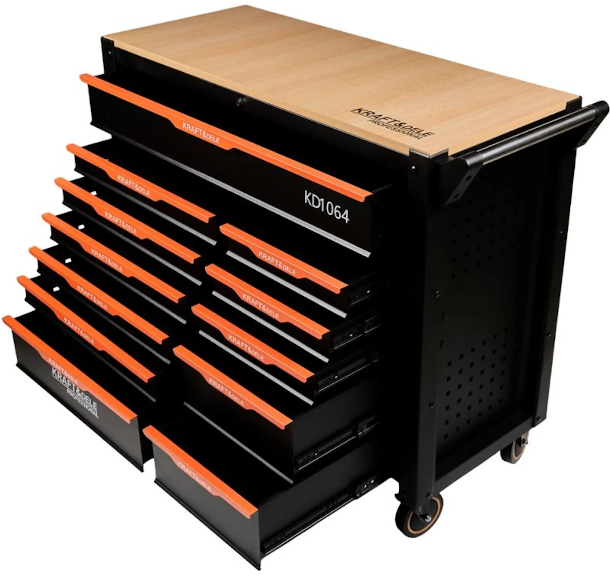 Carucior pentru scule Kraft&Dele KD1064 (Black/Wood) - 4