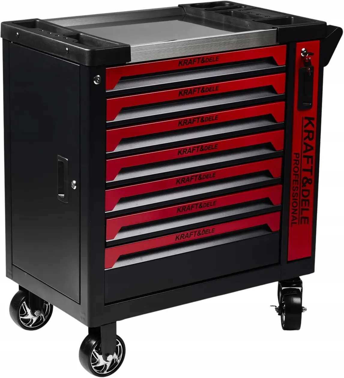 Тележка инструментальная Kraft&Dele KD1078 (Red/Black) - 3