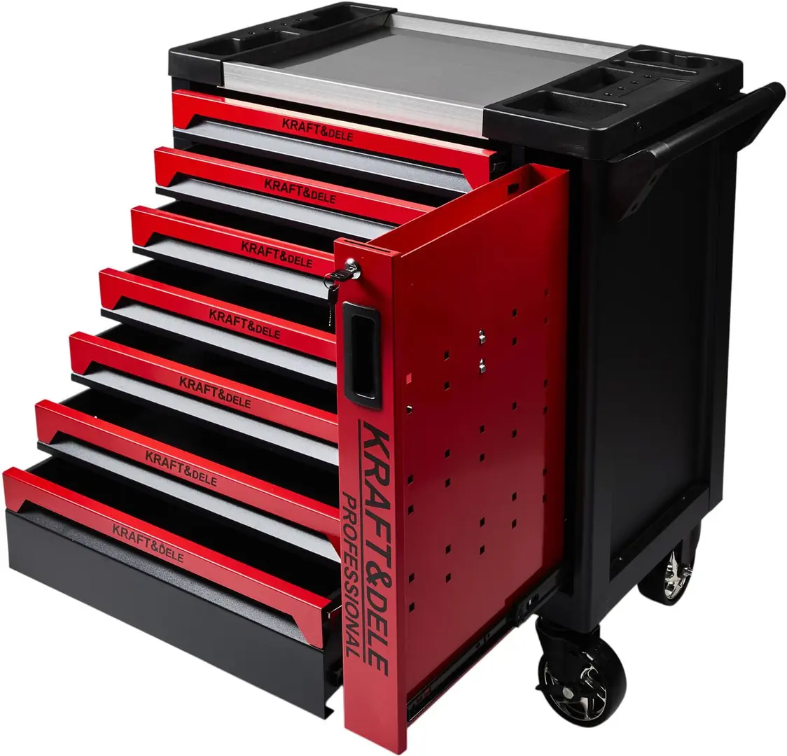 Тележка инструментальная Kraft&Dele KD1078 (Red/Black)