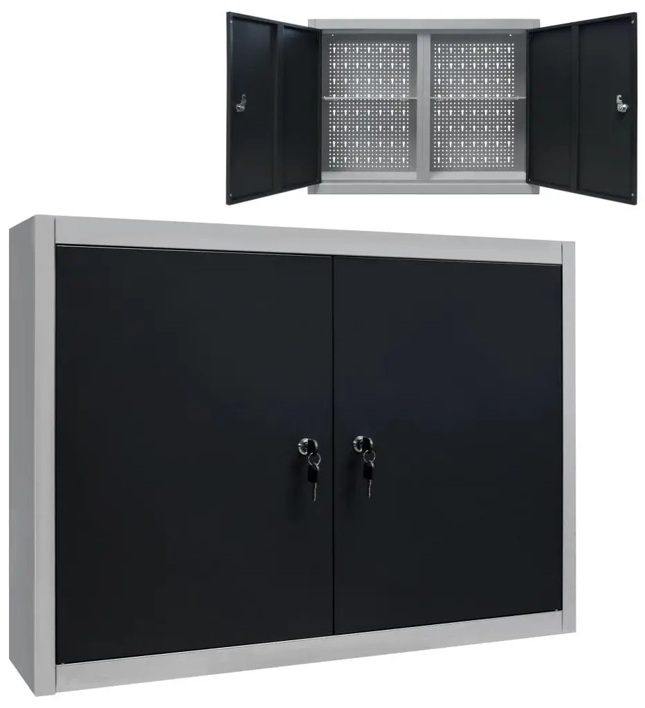 Подвесной шкаф для инструментов VidaXL 145365 (Black/Grey) - 7