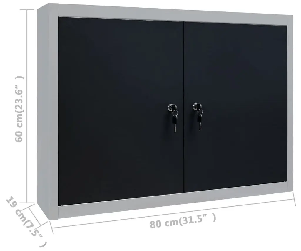 Подвесной шкаф для инструментов VidaXL 145365 (Black/Grey) - 8