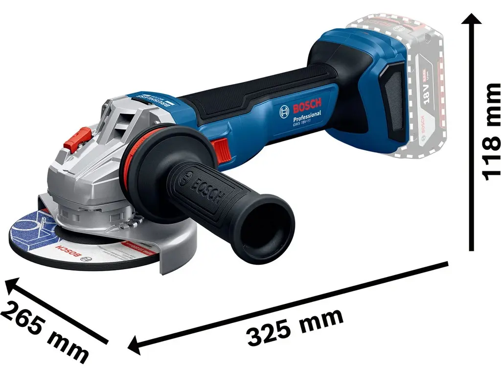 Masina de slefuit unghiulara cu acumulator Bosch GWS 18V-11 2x5.0Ah (06019N4103)