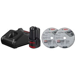 Угловая шлифмашина Bosch GWS 12V-76 + GBA Li-Ion х2 + GAL 12V-40 + L-Boxx Thumb