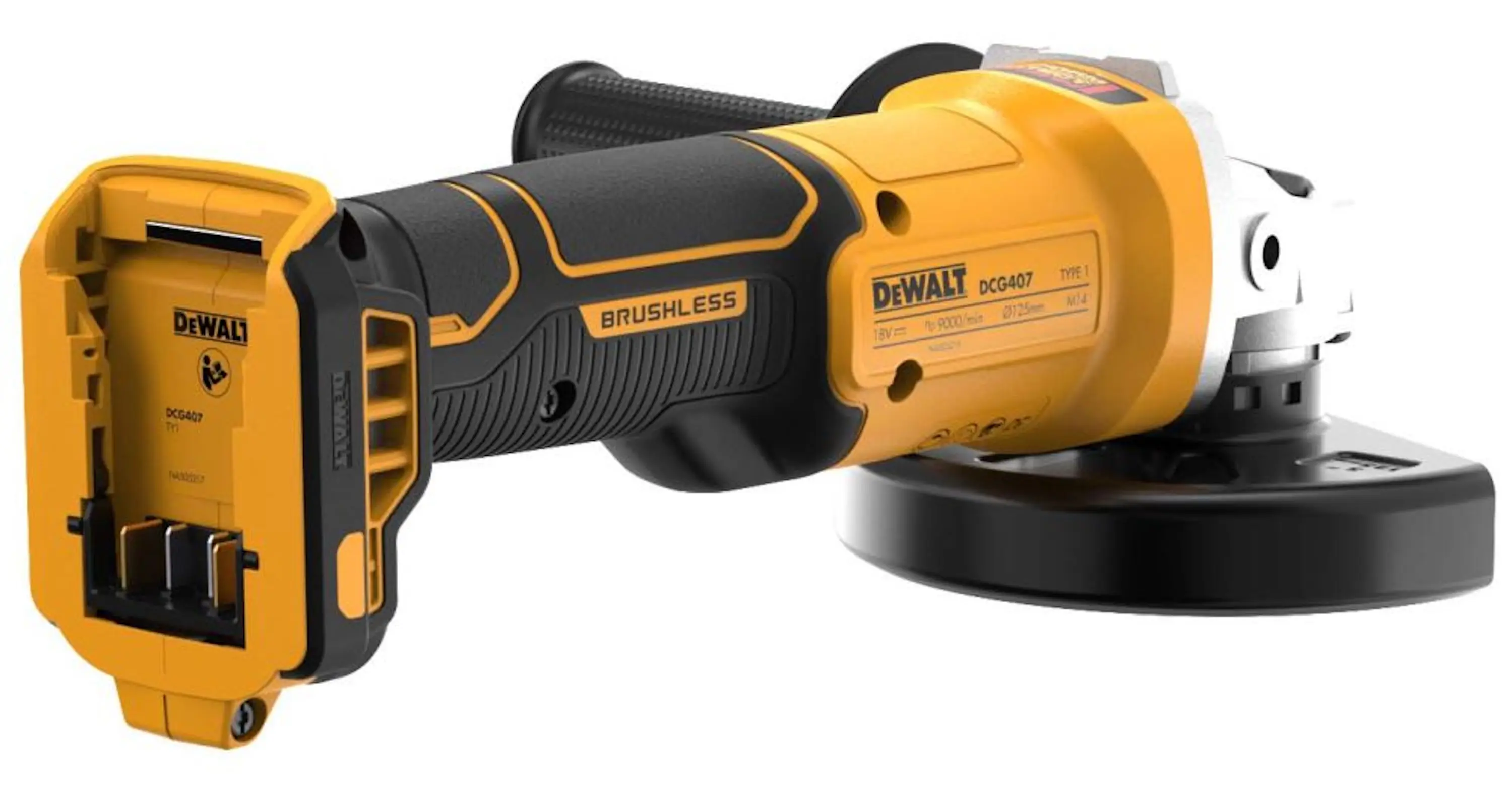Аккумуляторная угловая шлифмашина Dewalt DCG407N - 6