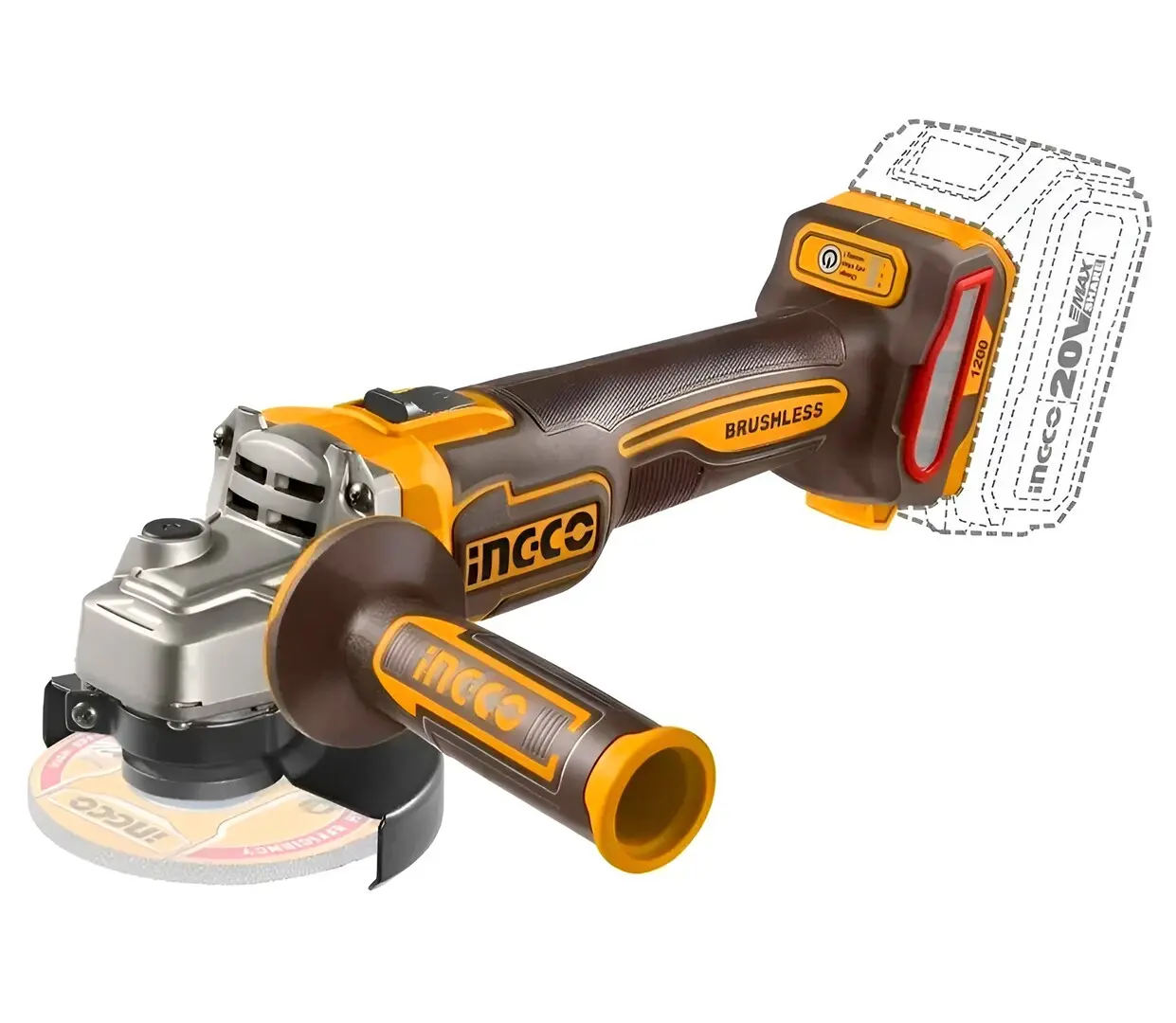 Polizor unghiular cu acumulator Ingco CAGLI221253