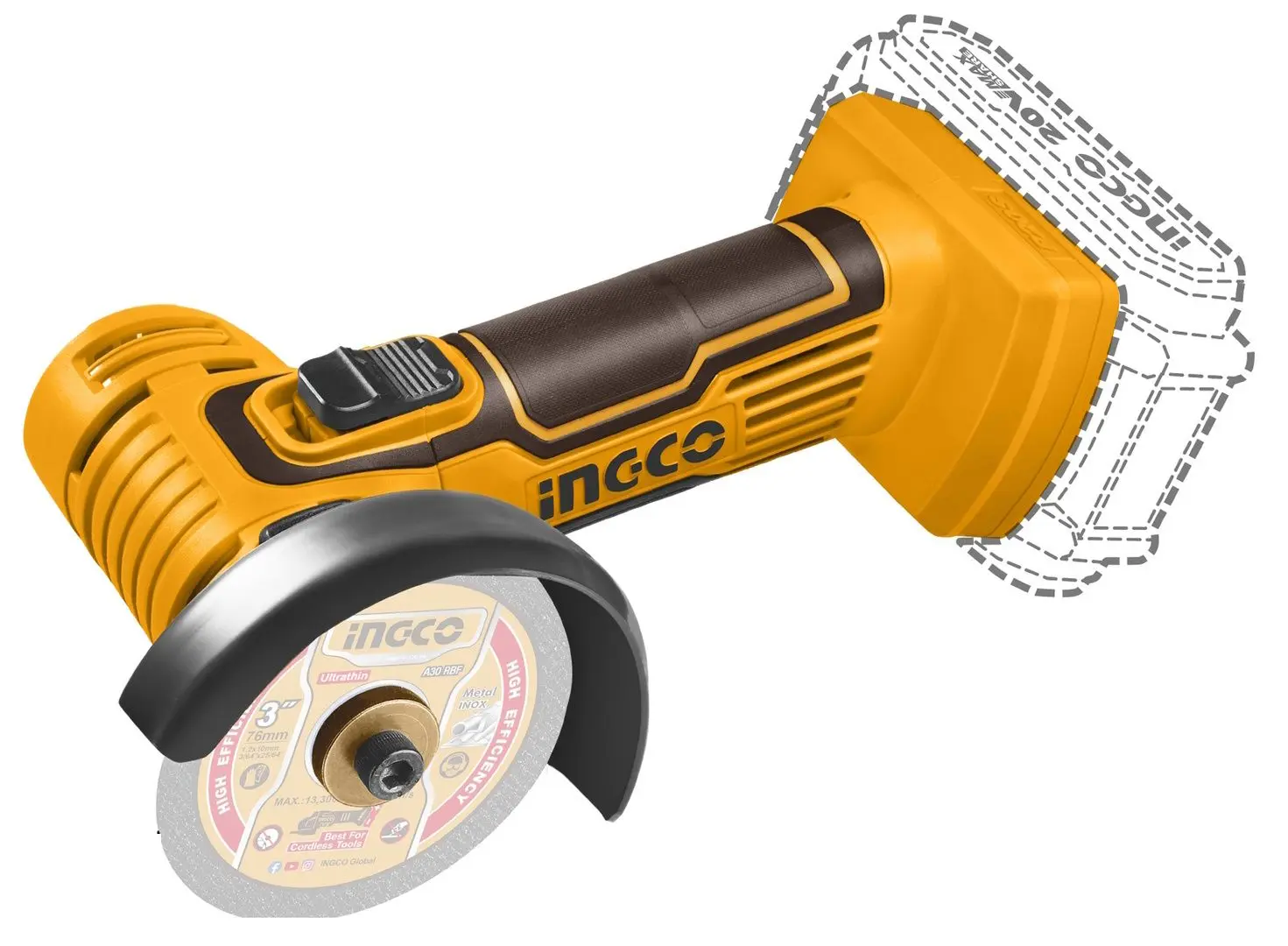 Masina de slefuit unghiulara cu acumulator Ingco Industrial CAGLI7601