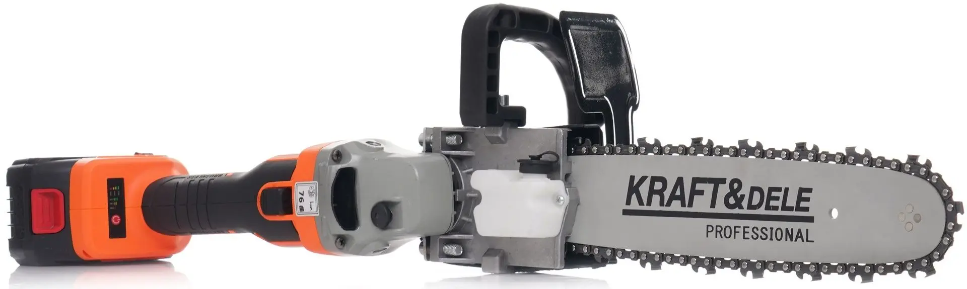 Polizor unghiular cu acumulator + ferestrau cu lant 2in1 Kraft&Dele KD10624