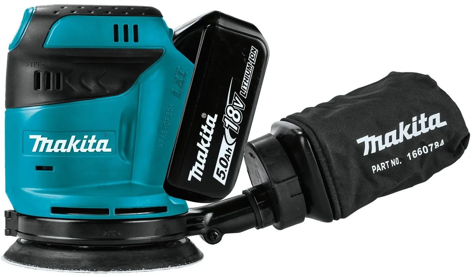 Masina de slefuit excentric cu acumulator Makita DBO180RTJ