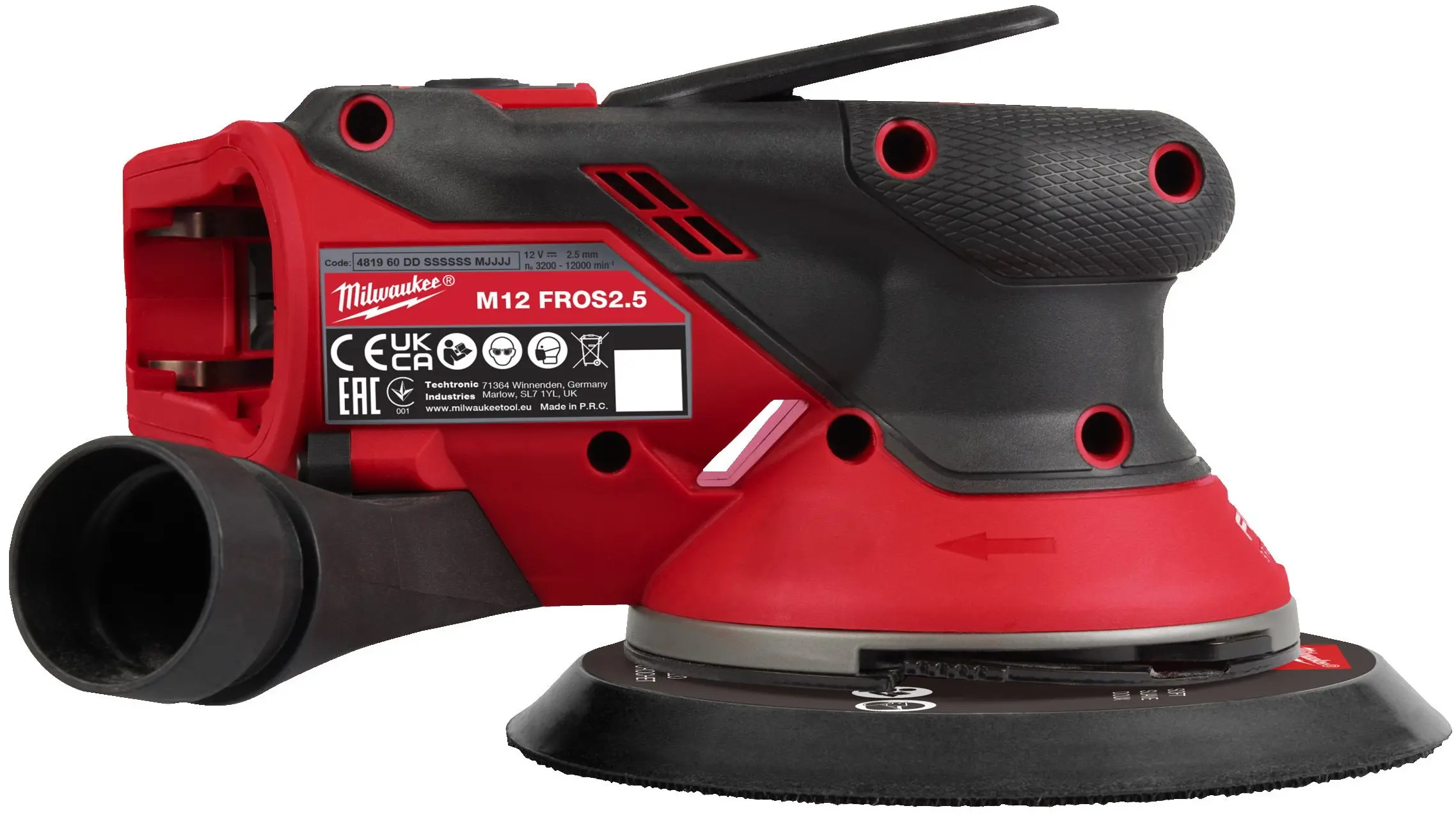 Masina de slefuit excentric cu acumulator Milwaukee M12 FROS2.5-0 (4933493647) - 4