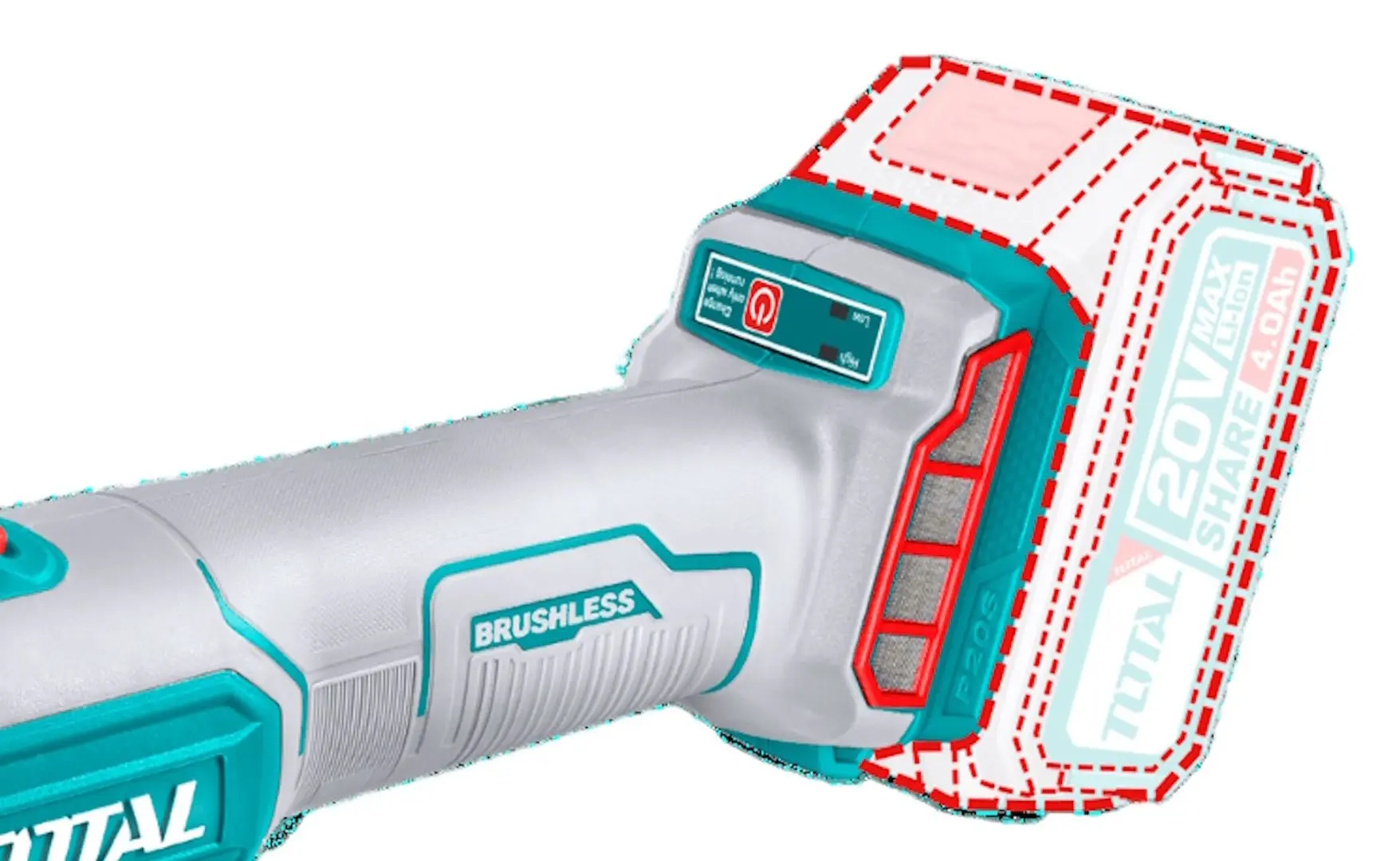 Аккумуляторная углошлифовальная машина Total TAGLI201258 - 2