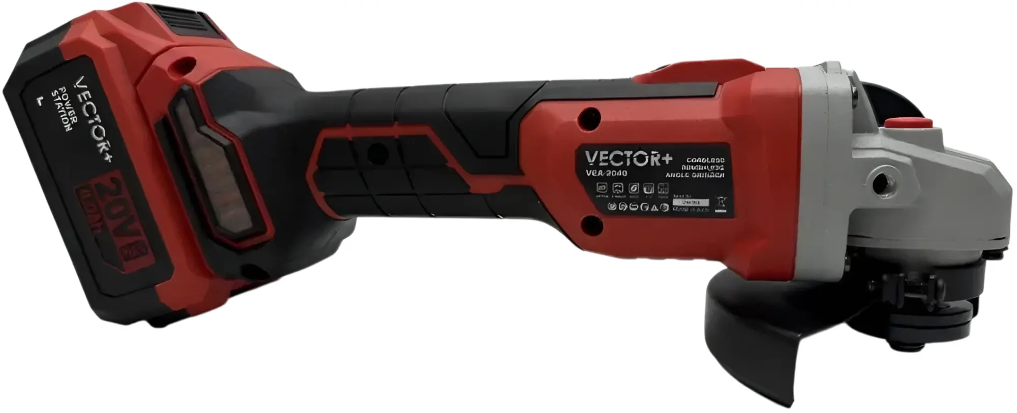 Аккумуляторная угловая шлифмашина Vector+ VEA2040-1 (Red/Black)
