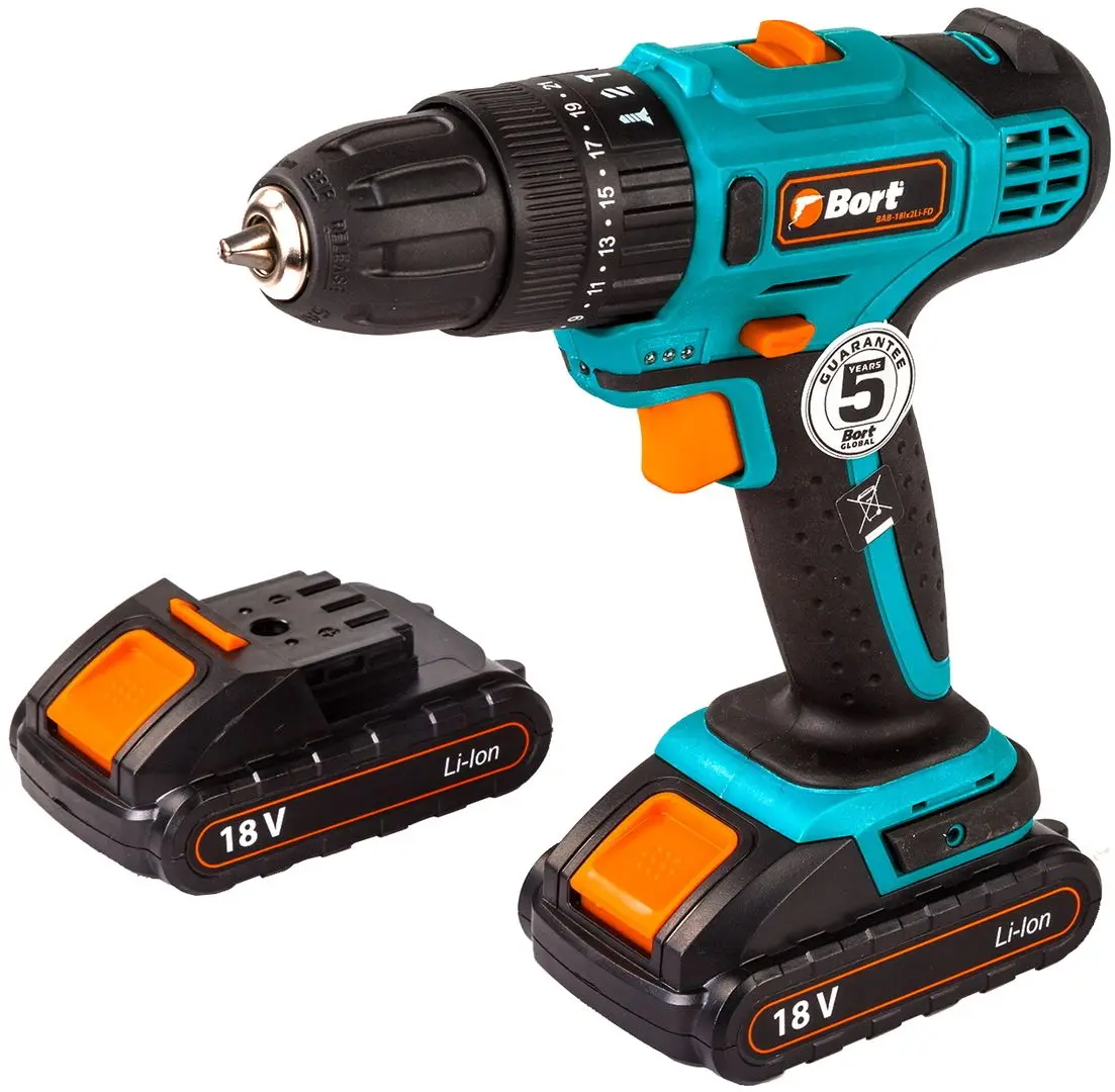 Аккумуляторная дрель-шуруповерт Bort BAB18Ix2Li-FD Set - 2