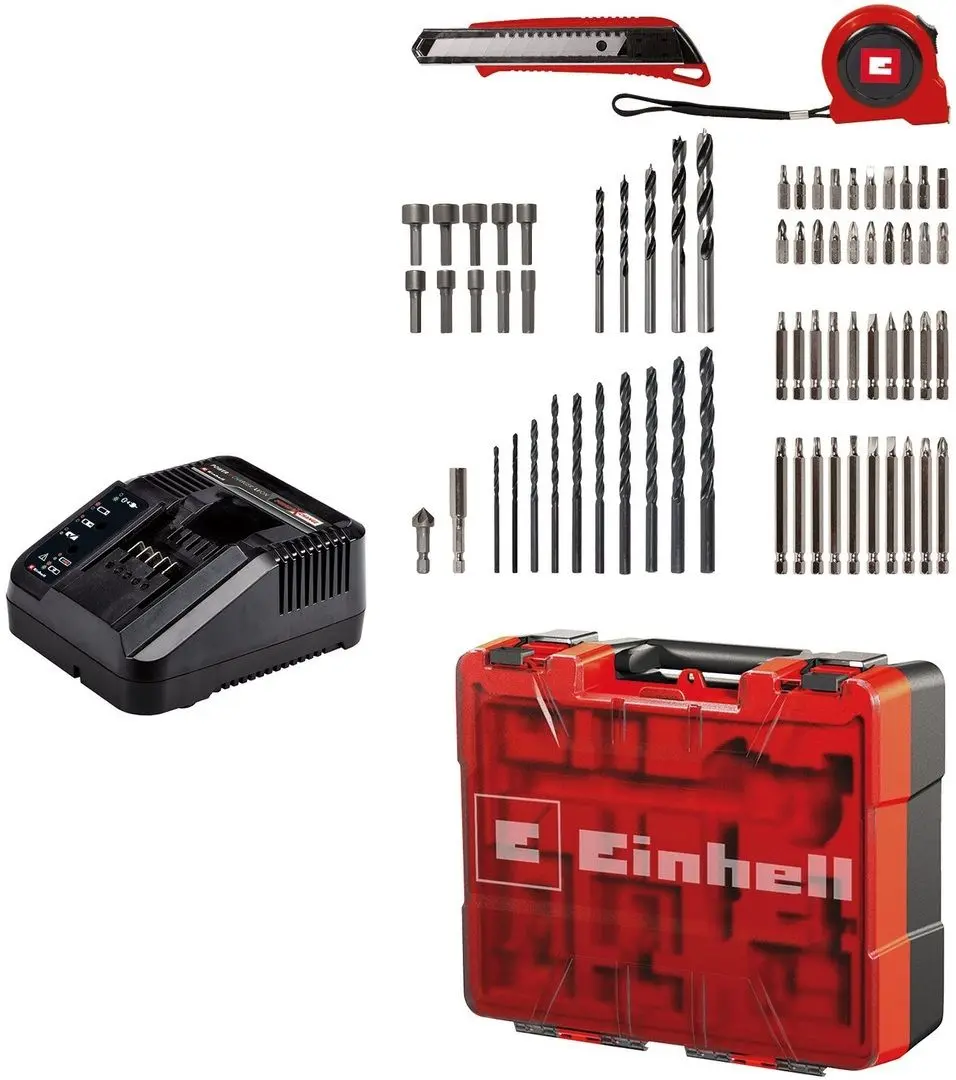 Masina de gaurit si insurubat cu acumulator Einhell TE-CD 18/40 Li +69 (Red/Black)