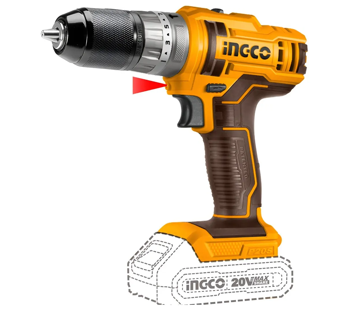 Аккумуляторный ударный шуруповерт Ingco CIDLI201455