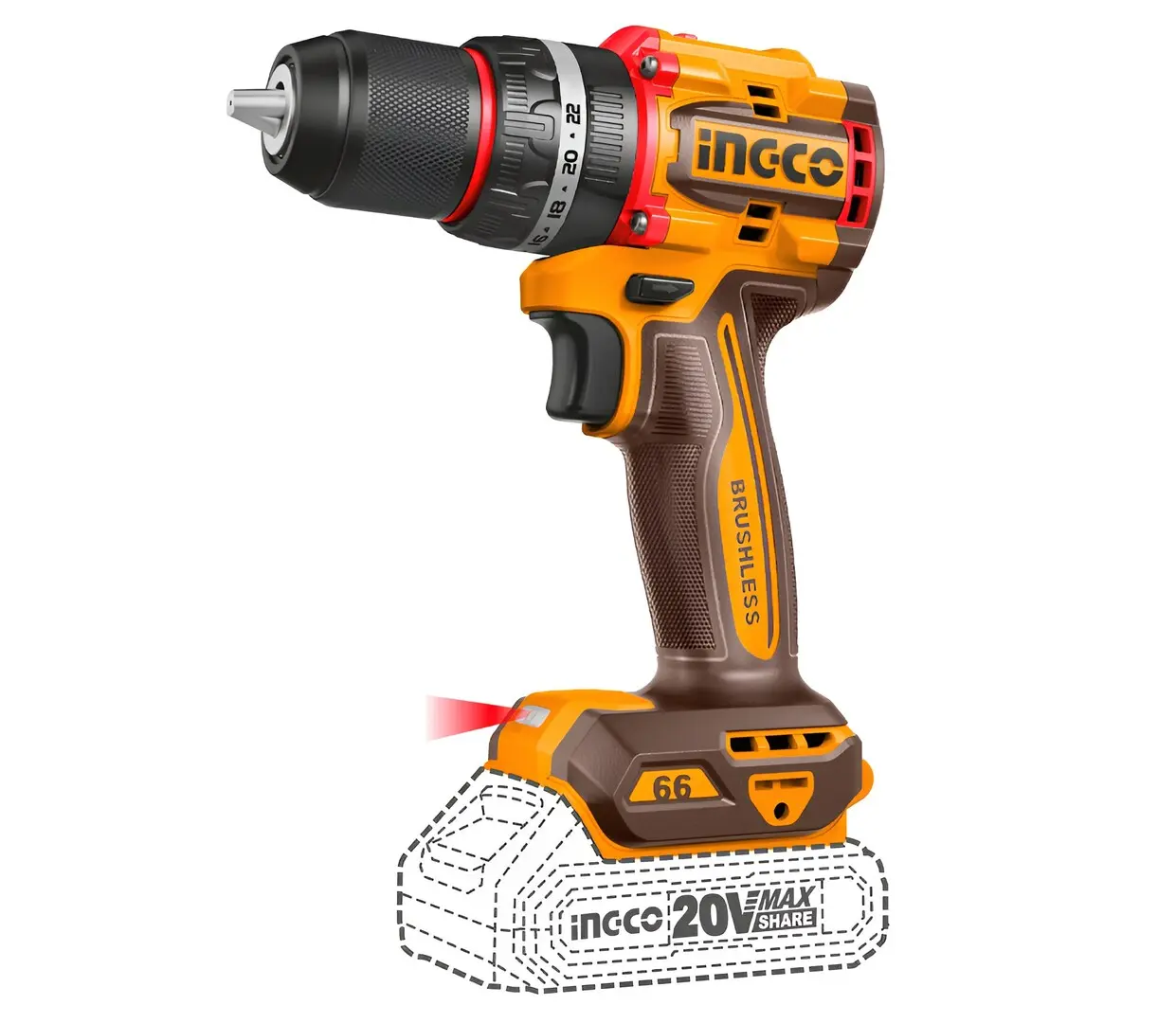 Masina de insurubat cu percutie si acumulato Ingco CIDLI20668