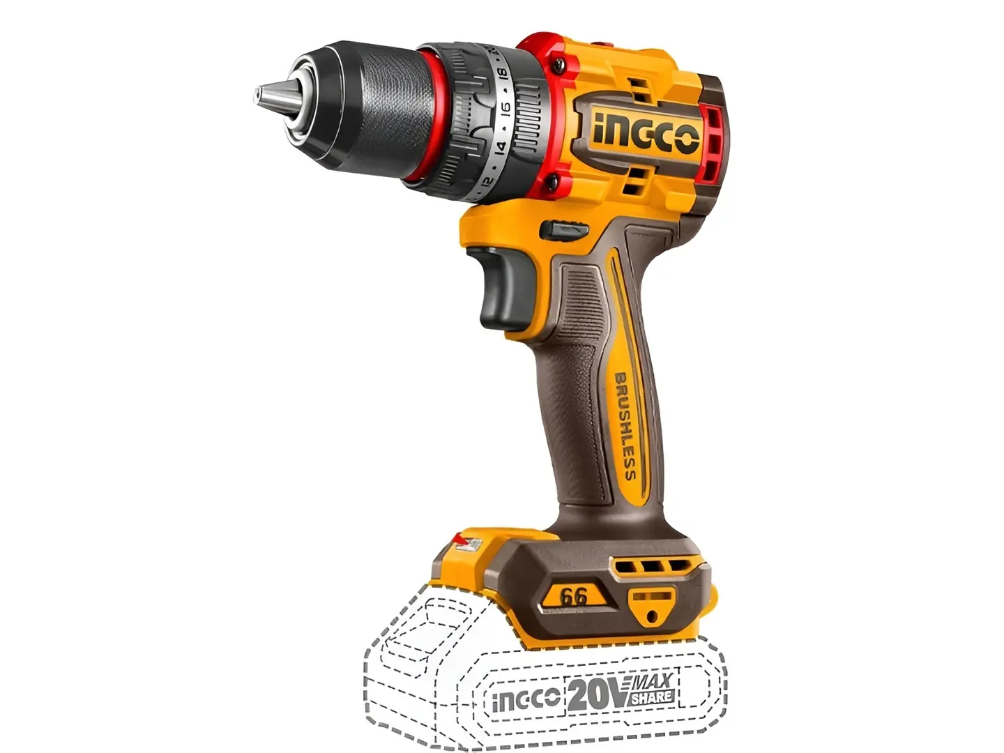 Masina de insurubat cu impact si acumulator Ingco CIDLI206681