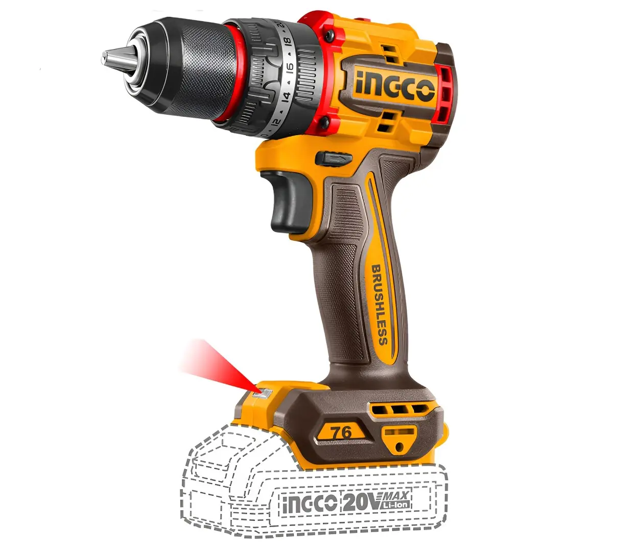 Аккумуляторный ударный шуруповерт Ingco CIDLI20768