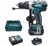 Аккумуляторная ударная дрель-шуроповерт Makita DHP458RFJ (Blue/Black)