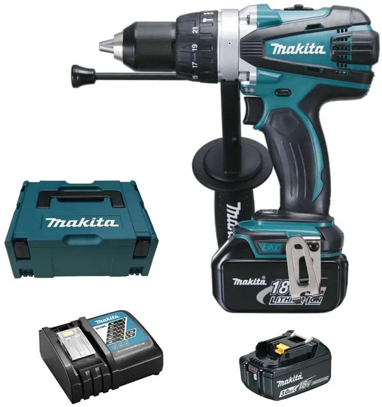 Masina de gaurit si insurubat cu percutie Makita DHP458RFJ (Blue/Black)