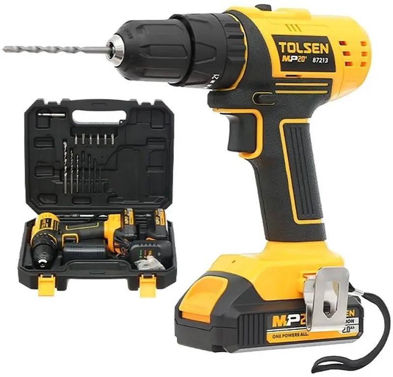 Аккумуляторная ударная дрель-шуруповерт Tolsen 87213