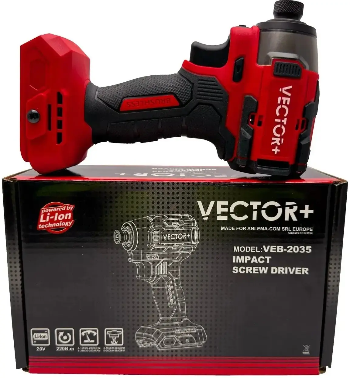 Masina de insurubat cu impact Vector+ VEB2035-1 (Red/Black)