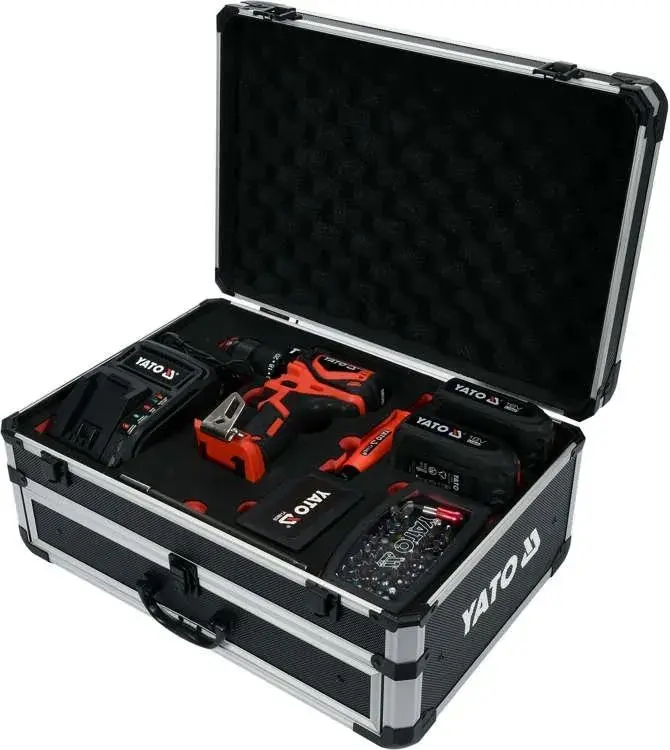 Masina de gaurit si insurubat cu acumulator si percutie Yato YT-44250 Kit