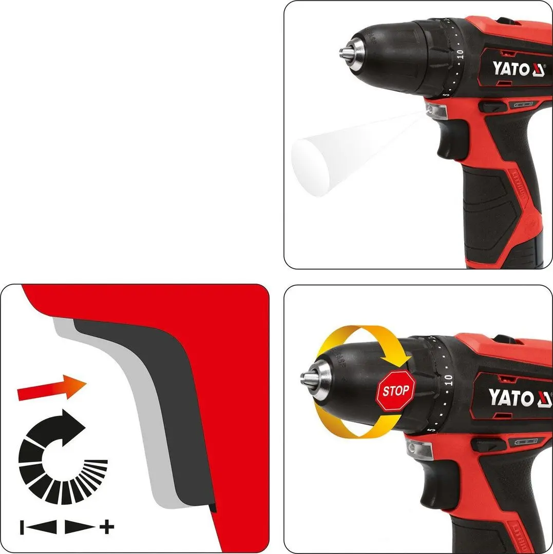 Masina de gaurit si insurubat cu acumulator Yato YT-82901 Kit