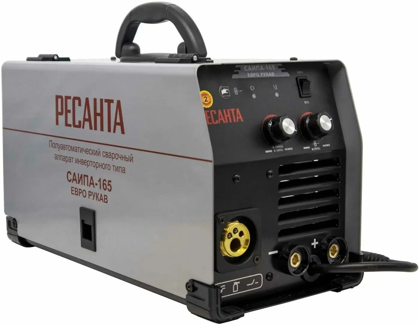 Aparat de sudat semiautomat Resanta САИПА-165 Евро Рукав (Black/Grey)