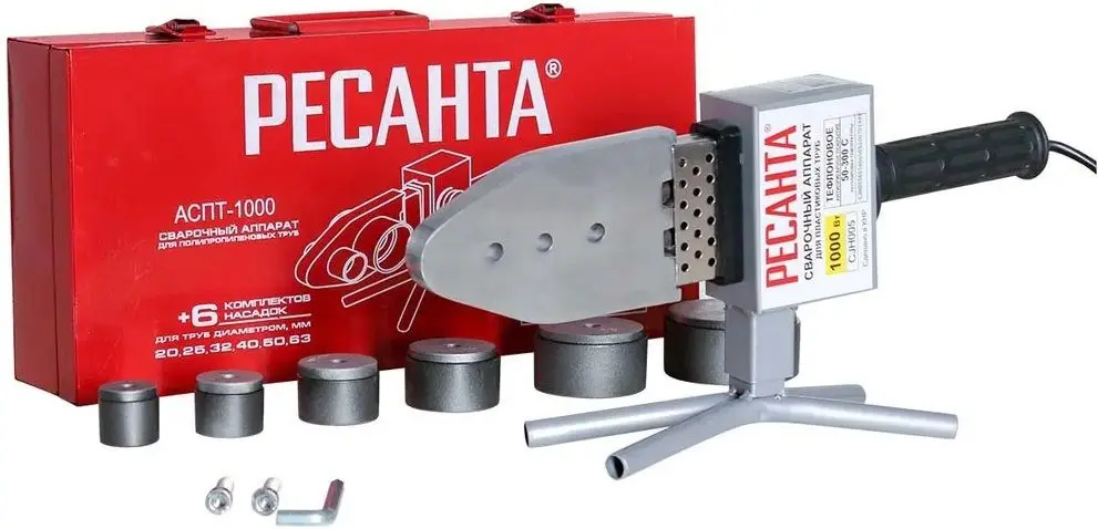 Aparat de sudat tevi din plastic Resanta АСПТ-1000 (Black/Grey)