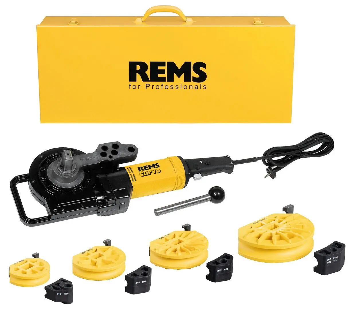 Набор снатехнических инструментов Rems Curvo Set 15-18-22-28 580027 + RAS Cu INOX 3-35 (Yellow/Black)