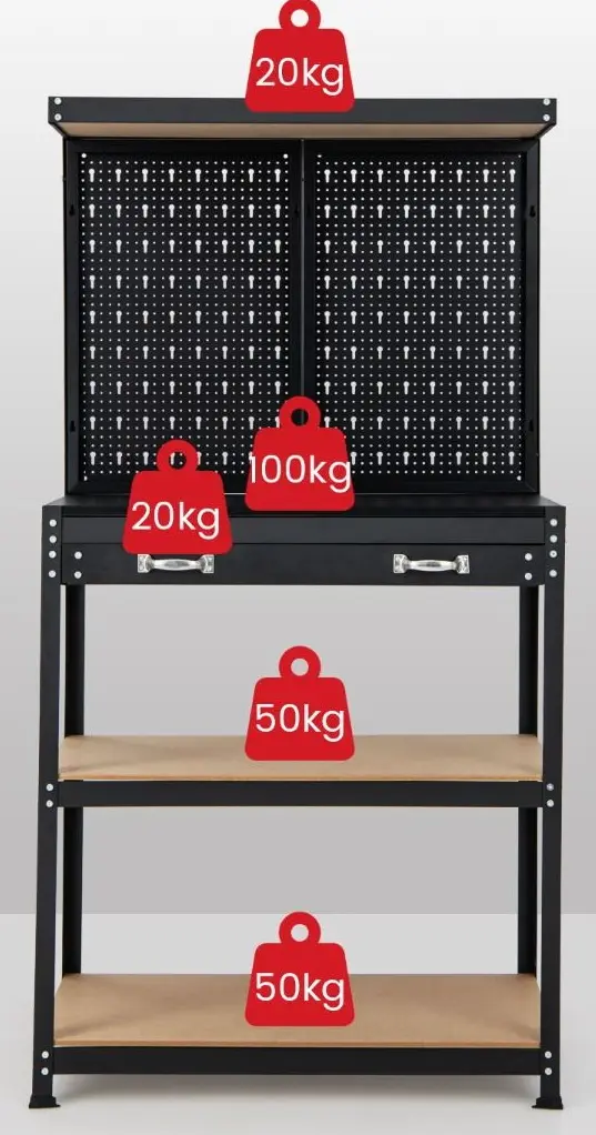 Banc de scule Costway TH10068RE (Black/Red) - 2