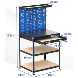 Инструментальный верстак Costway TH10085NY (Navy) Thumb