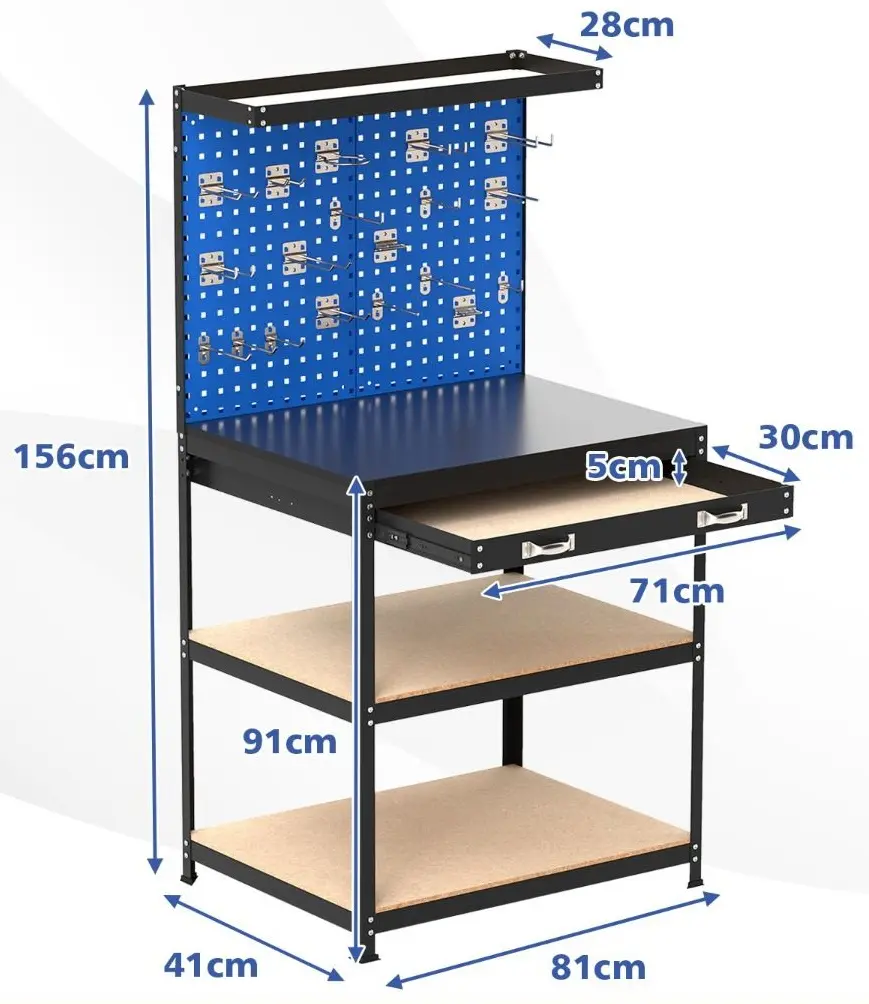 Инструментальный верстак Costway TH10085NY (Navy)
