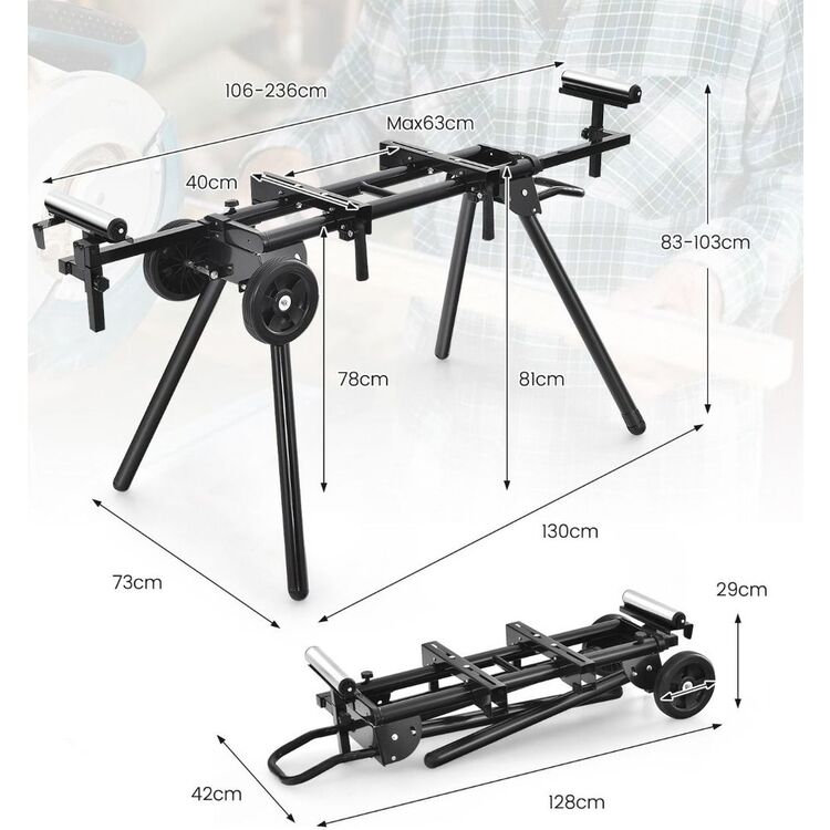 Верстак-подставка для торцовочной пилы Costway TJ10008 (Black) купить в ...