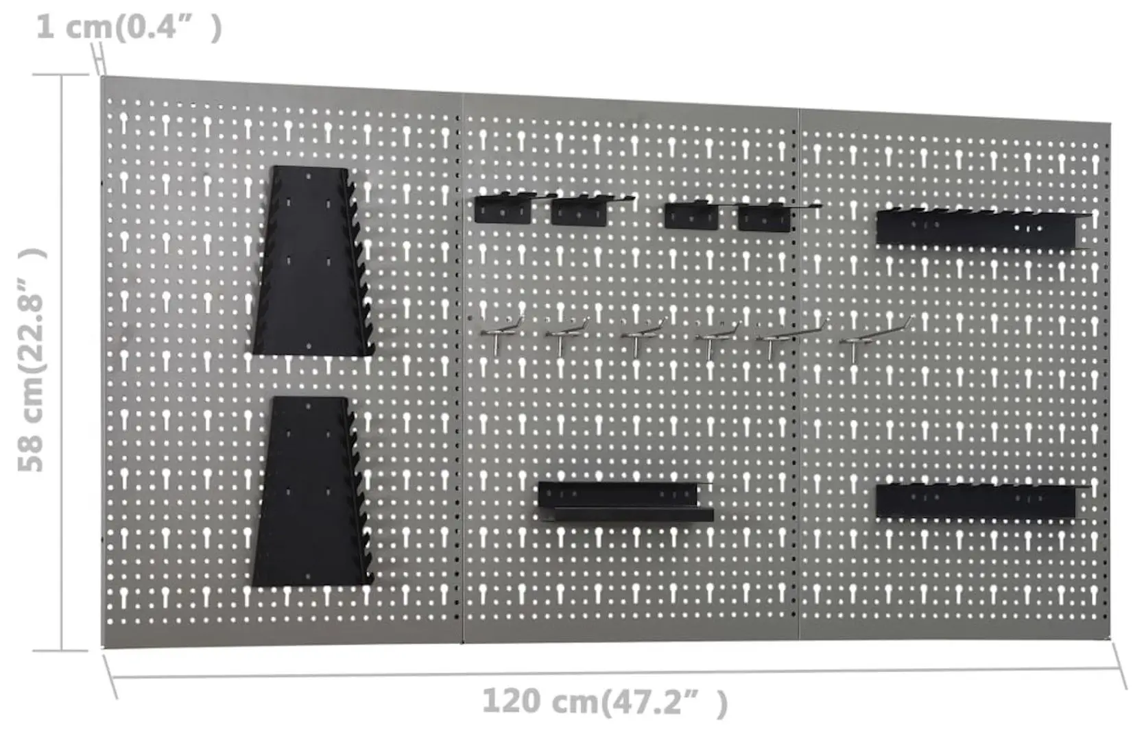 Стол с органайзером + шкафчик VidaXL 3053436 (Grey/Black)