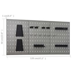 Стол с органайзером + шкафчик VidaXL 3053437 (Grey/Black) Thumb