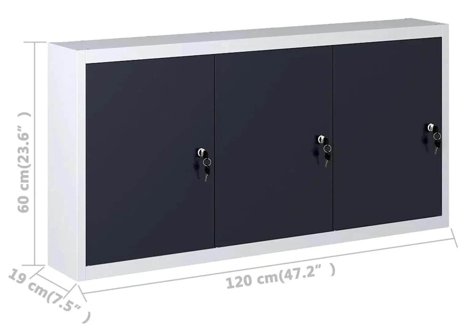 Стол с органайзером + шкафчик VidaXL 3053437 (Grey/Black)