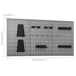 Masa cu organizator VidaXL 3053426 (Grey/Black) Thumb