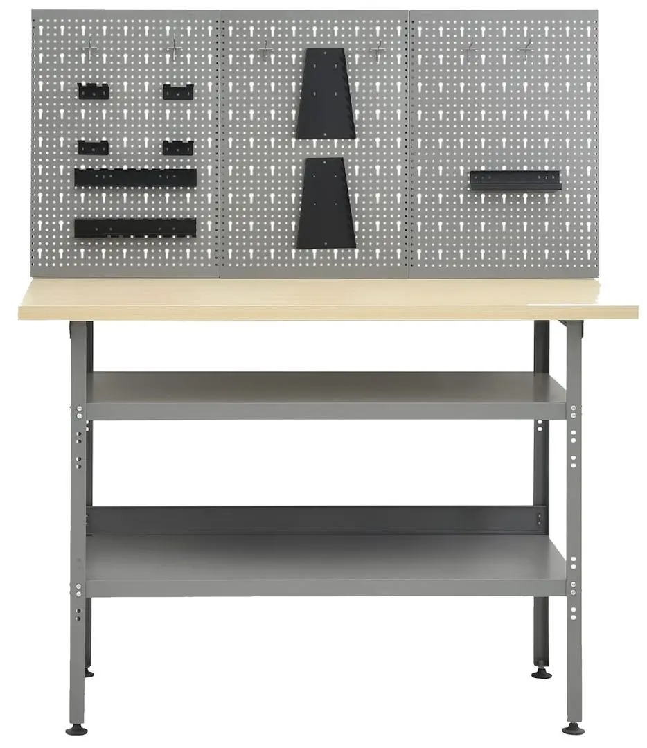 Masa cu organizator VidaXL 3053426 (Grey/Black)