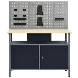 Стол с органайзером VidaXL 3053427 (Grey/Black) Thumb