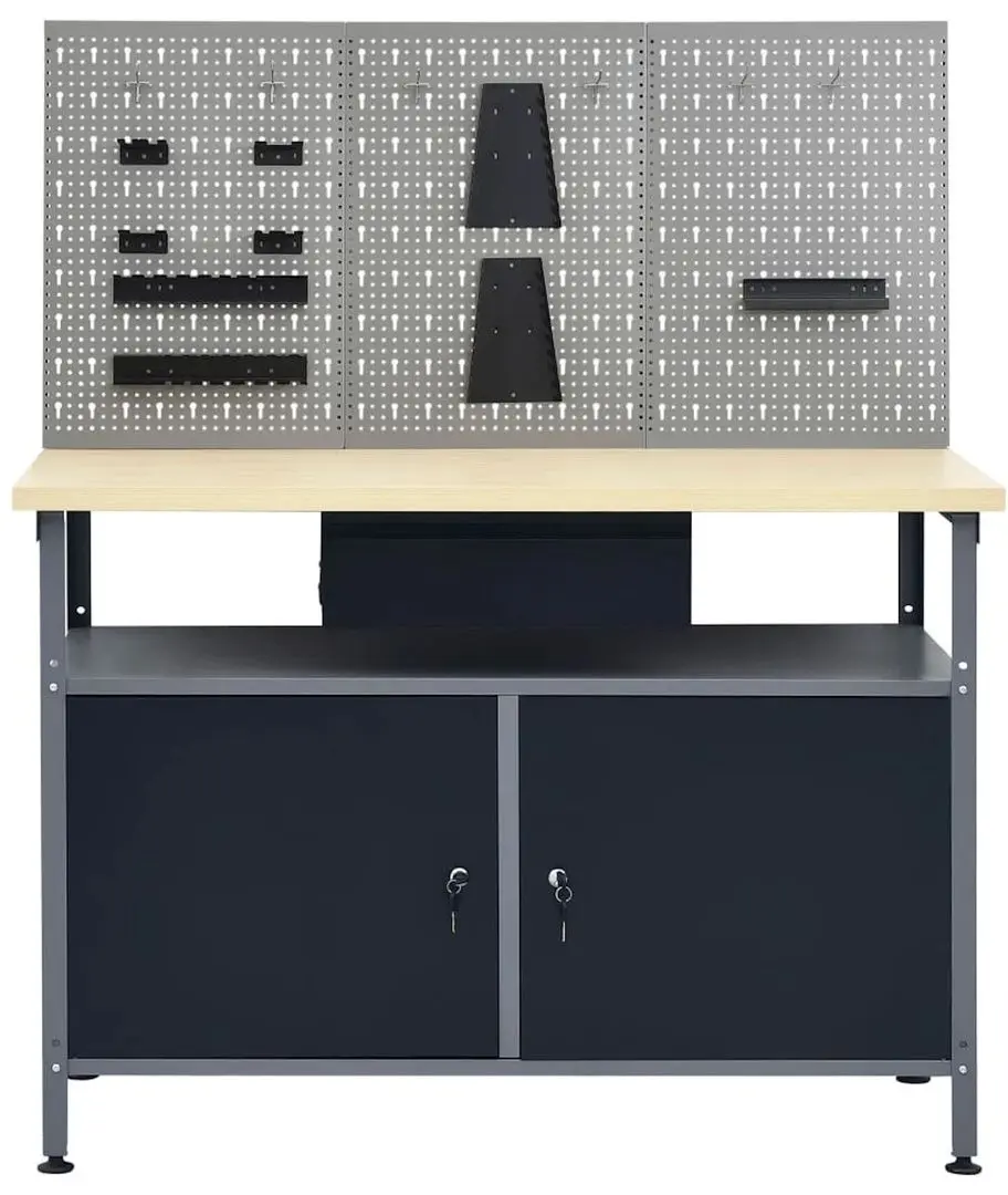 Стол с органайзером VidaXL 3053427 (Grey/Black)