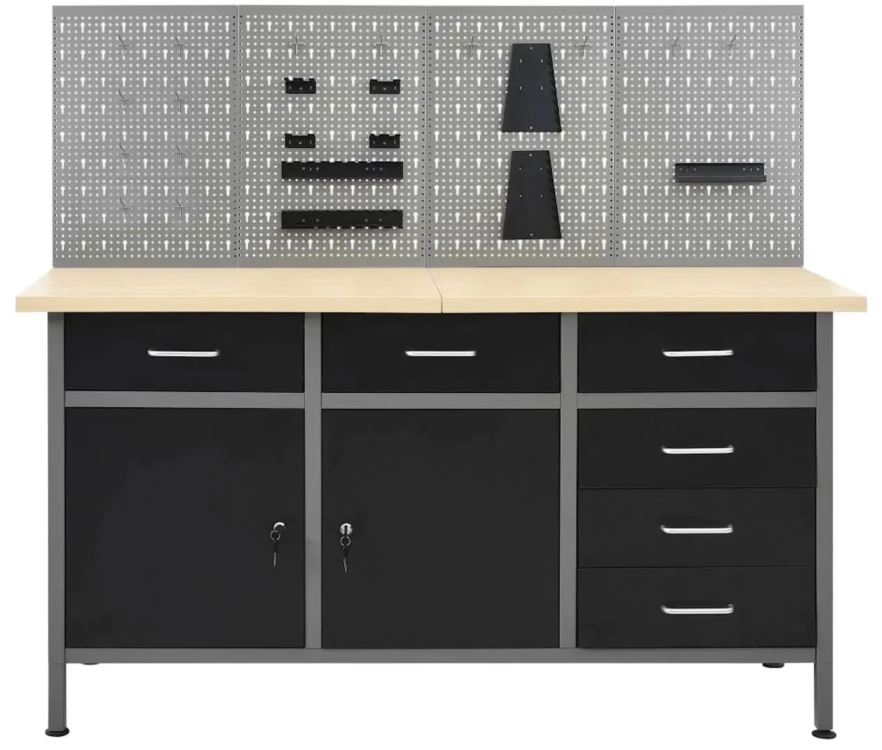 Стол с органайзером VidaXL 3053430 (Grey/Black)