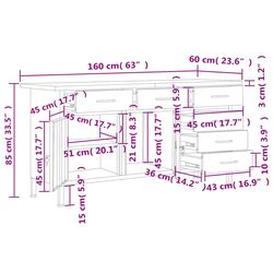 Стол VidaXL 145348 (Grey/Black) Thumb