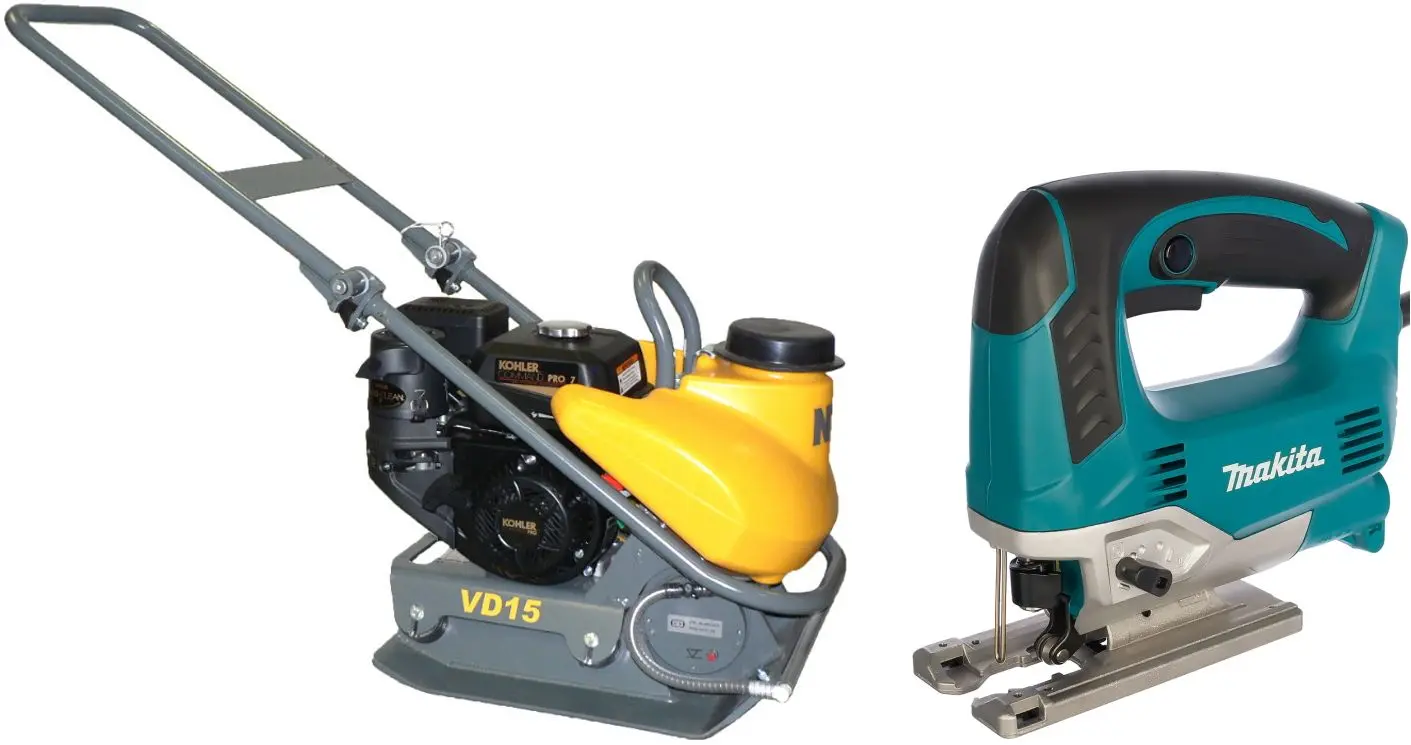 Set placa compactoare pe benzina + ferastrau vertical NTC Elegant VD 15 K + JV0600
