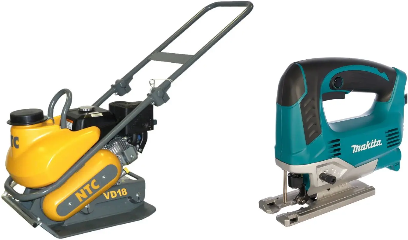 Set placa compactoare pe benzina + ferastrau vertical NTC Elegant VD 18 K + JV0600